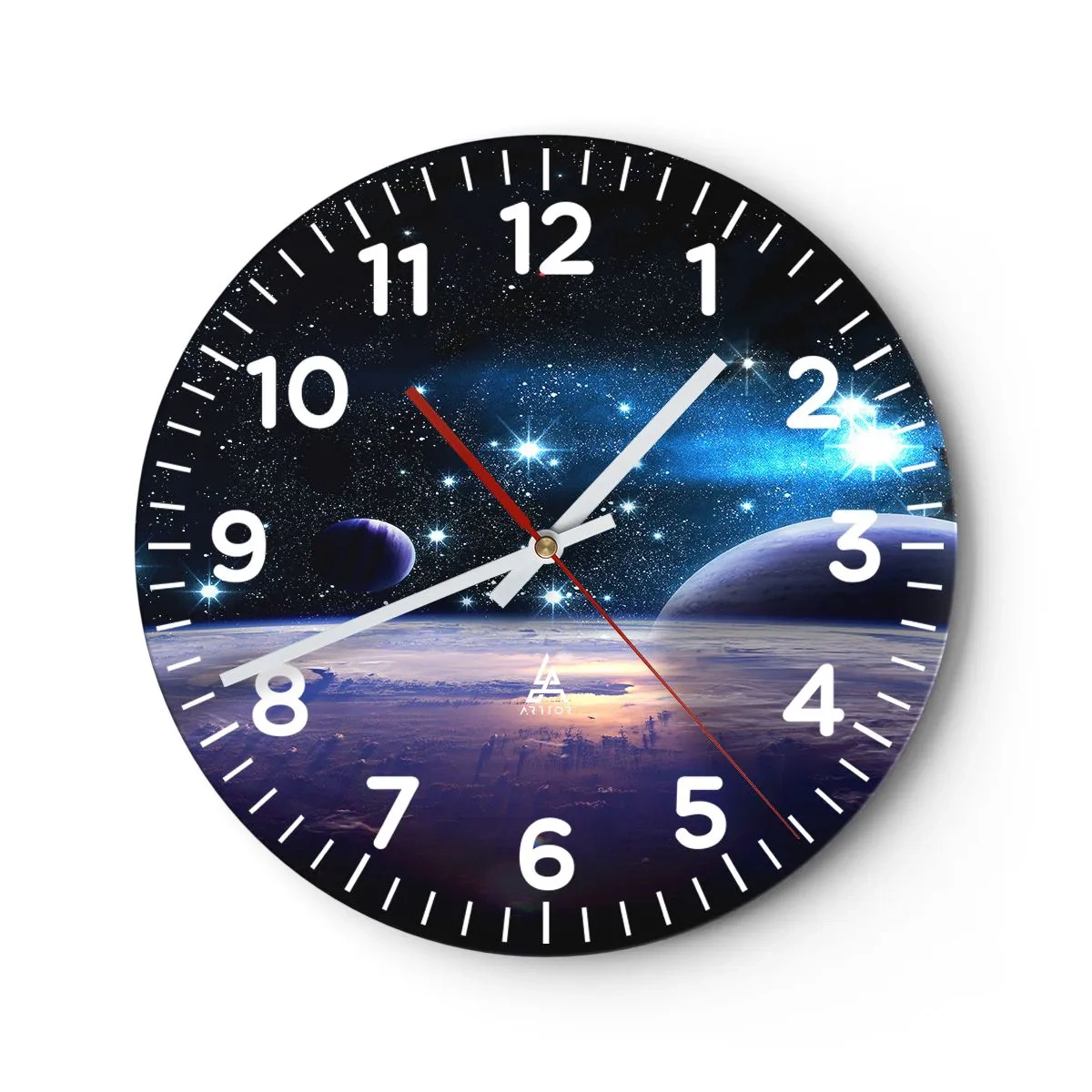 Wanduhr - Glasuhr - Noch allein? - 40x40 cm