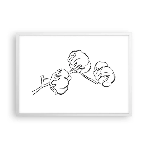 Poster in einem weißen Rahmen - Baumwolldaunen - 70x50 cm
