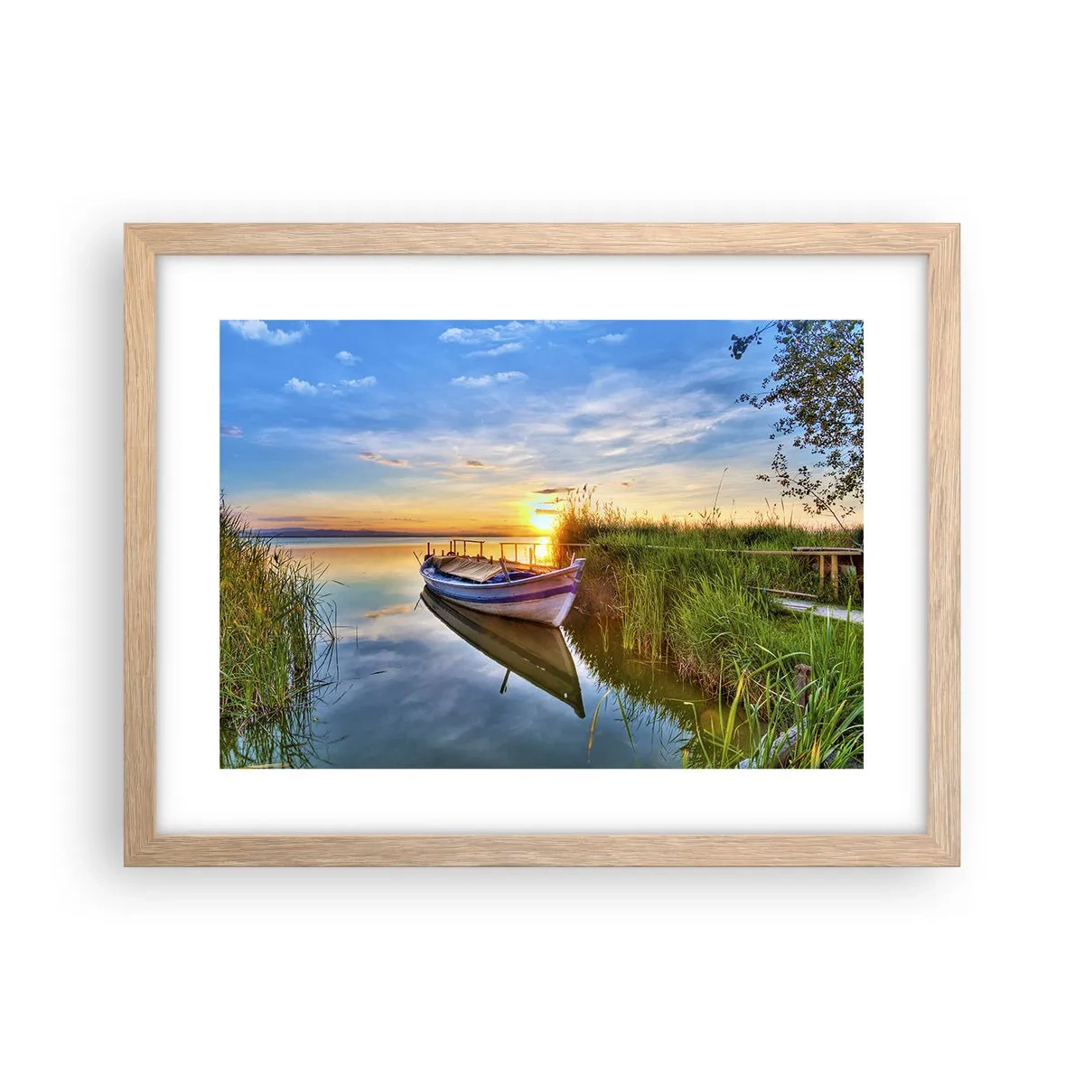 Poster in einem Rahmen aus heller Eiche - Bucht erfüllter Träume - 40x30 cm