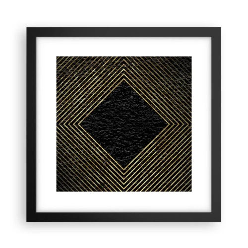 Poster in einem schwarzem Rahmen - Geometrie im glamourösen Stil - 30x30 cm