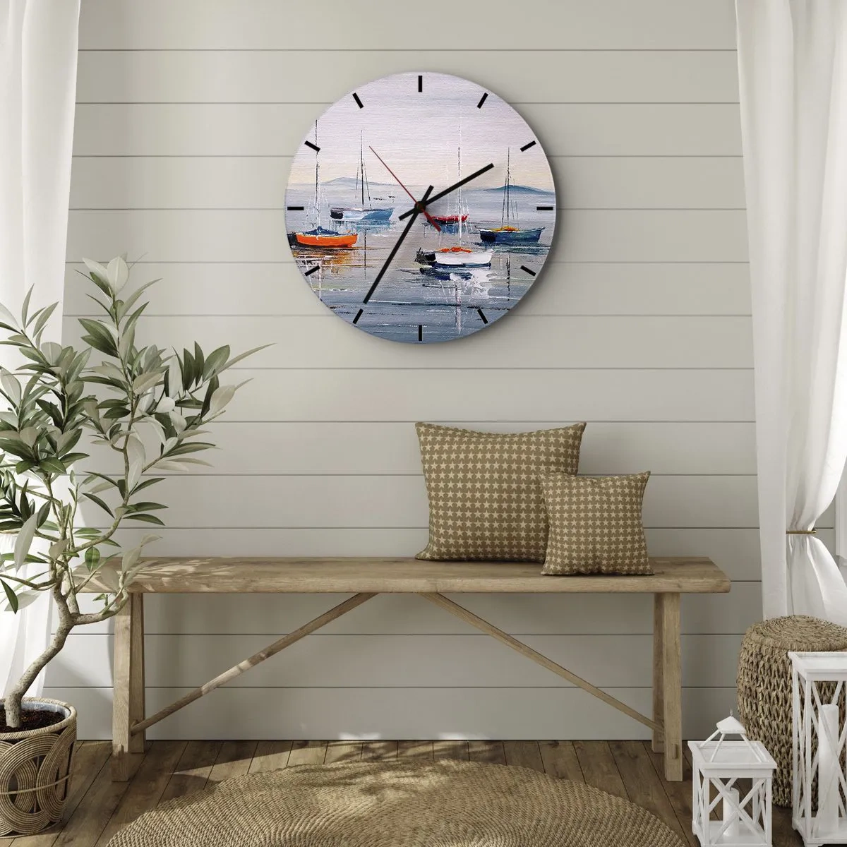 Wanduhr - Glasuhr - Wohlverdiente Ruhe - 40x40 cm