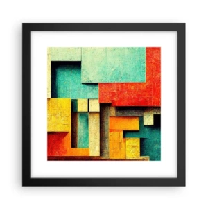 Poster in einem schwarzem Rahmen - Festival der rechten Winkel - 30x30 cm