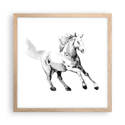 Poster in einem Rahmen aus heller Eiche - Ungezähmte Seele - 40x40 cm