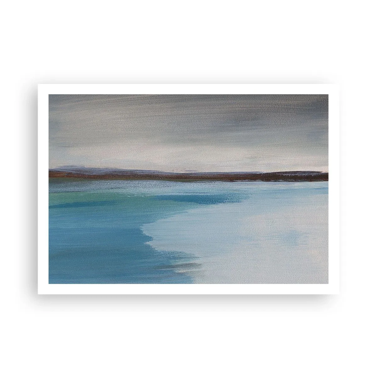 Poster - Eine minimalistische Landschaft mit Wasserlinie und Horizont - 100x70cm - Horizontale Landschaft - Moderne Wanddekoration für Wohnzimmer und Schlafzimmer ARTTOR