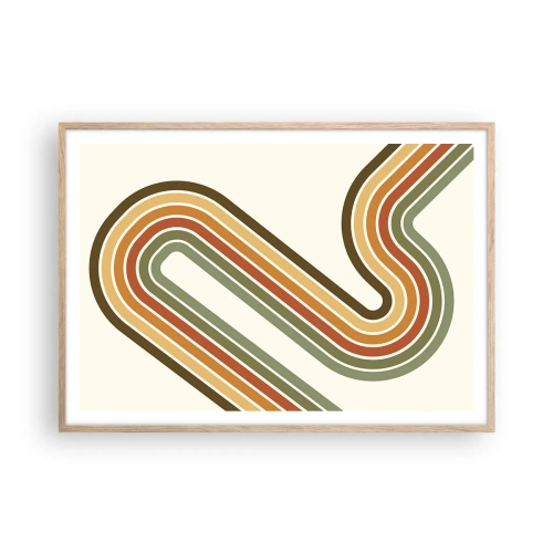 Poster in einem Rahmen aus heller Eiche - Zickzack zum Ziel - 100x70 cm