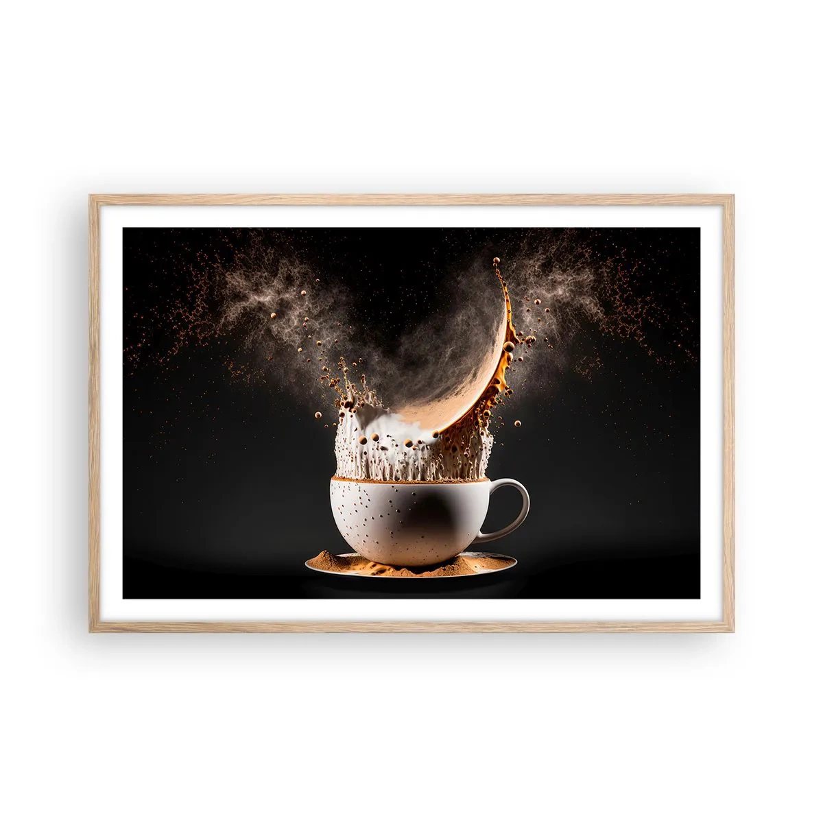 Poster in einem Rahmen aus heller Eiche - Geschmacksexplosion - 91x61 cm