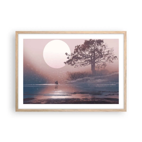 Poster in einem Rahmen aus heller Eiche - Wunder der Nacht - 70x50 cm