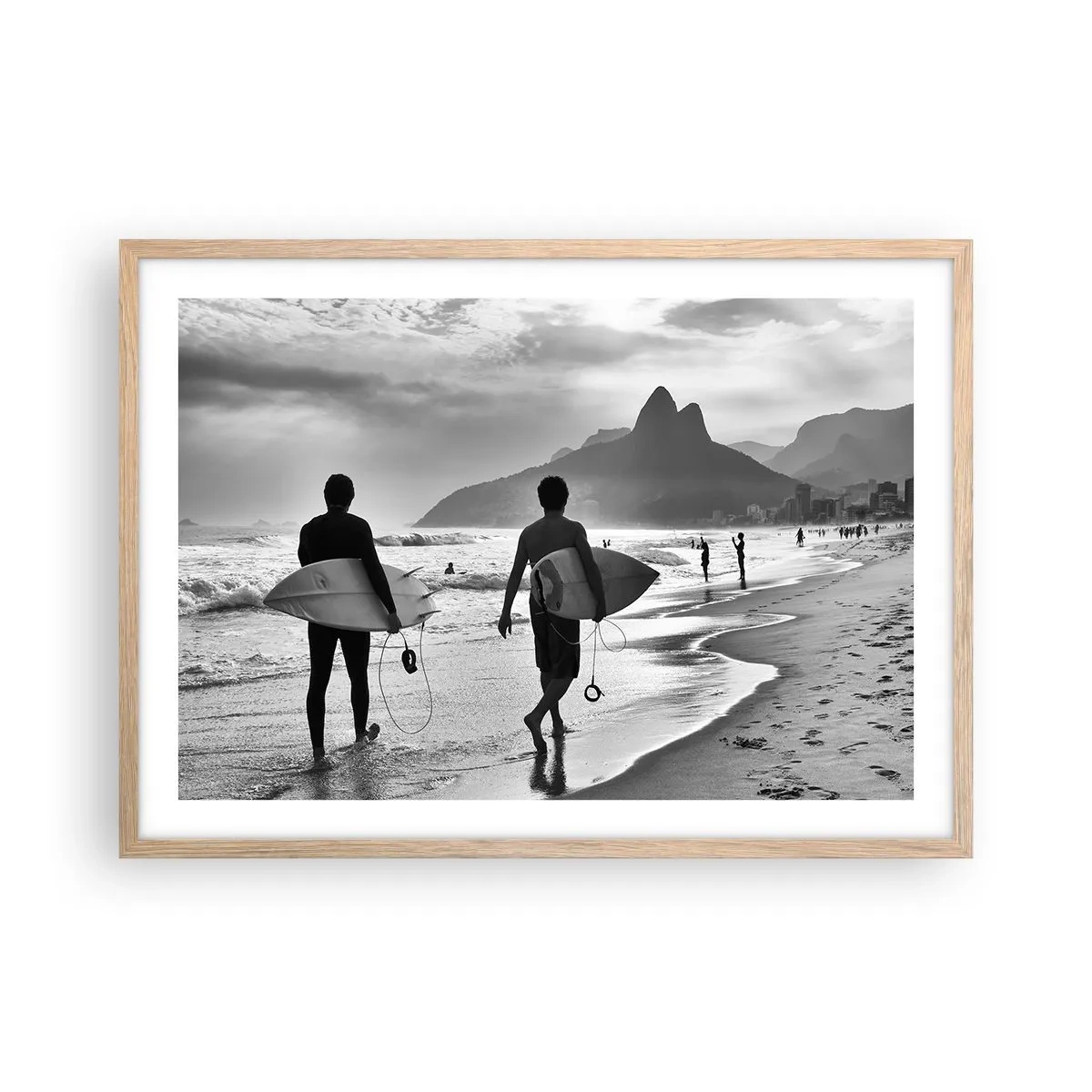 Poster in einem Rahmen aus heller Eiche - Single-Wave-Samba - 70x50 cm