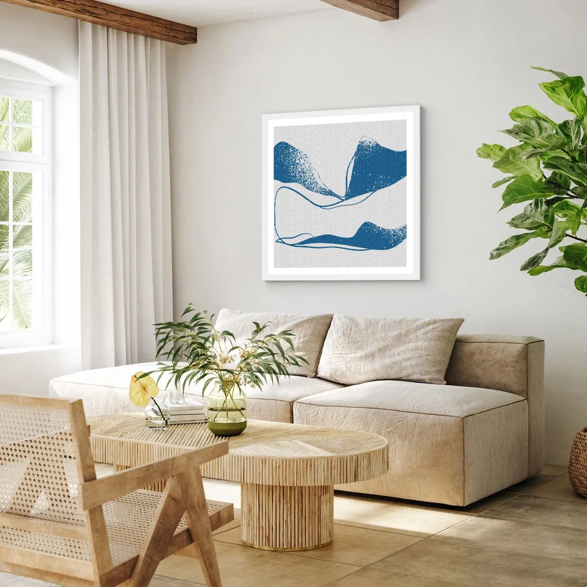 Poster in einem weißen Rahmen - Geflügelte Abstraktion - 60x60 cm