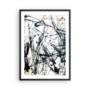 Poster in einem schwarzem Rahmen - Expressive Abstraktion im Stil der gestischen Malerei - 50x70cm - Expressionistische Abstraktion - Moderne Wanddekoration für Wohnzimmer und Schlafzimmer ARTTOR