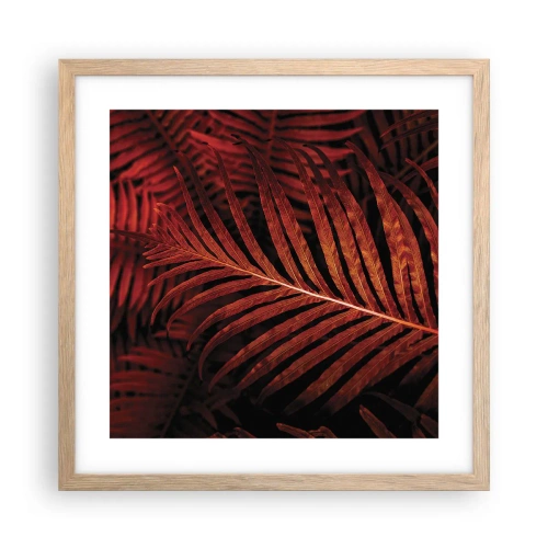 Poster in einem Rahmen aus heller Eiche - Die Hitze des Lebens - 40x40 cm