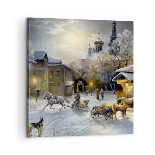 Bild auf Leinwand - Leinwandbild - Die Magie des russischen Winters - 60x60 cm