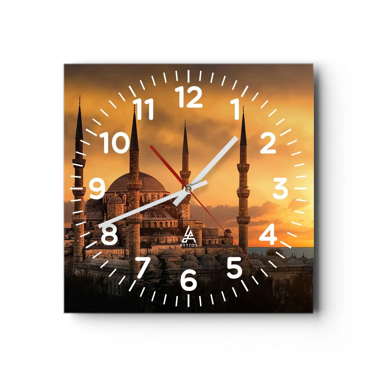 Wanduhr - Glasuhr - Gott ist großartig - 30x30 cm