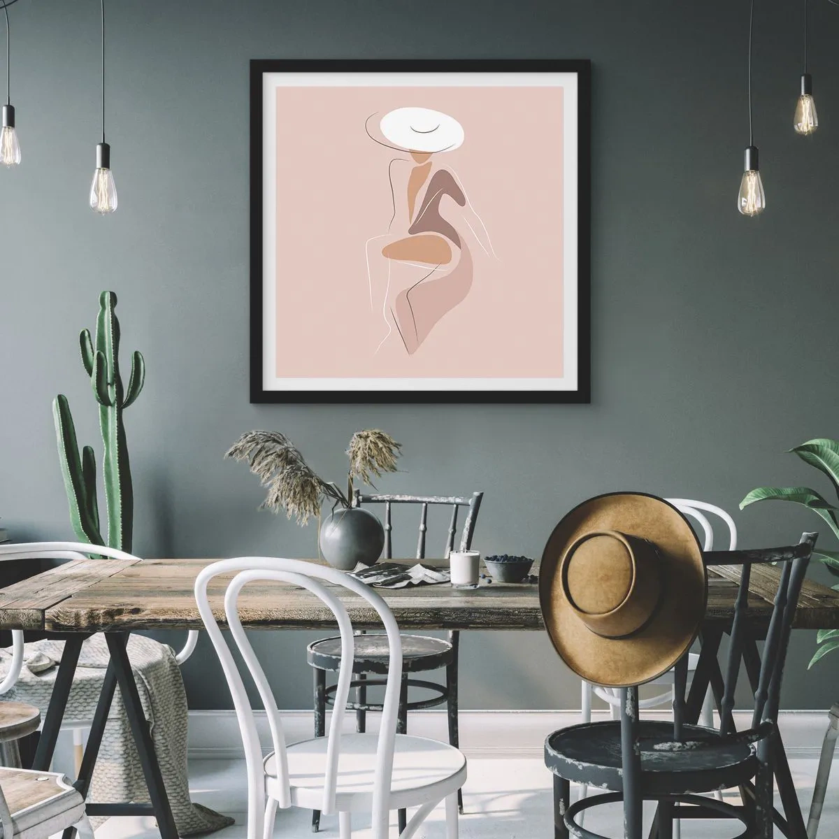 Poster in einem schwarzem Rahmen - Eine Dame sein - 50x50 cm