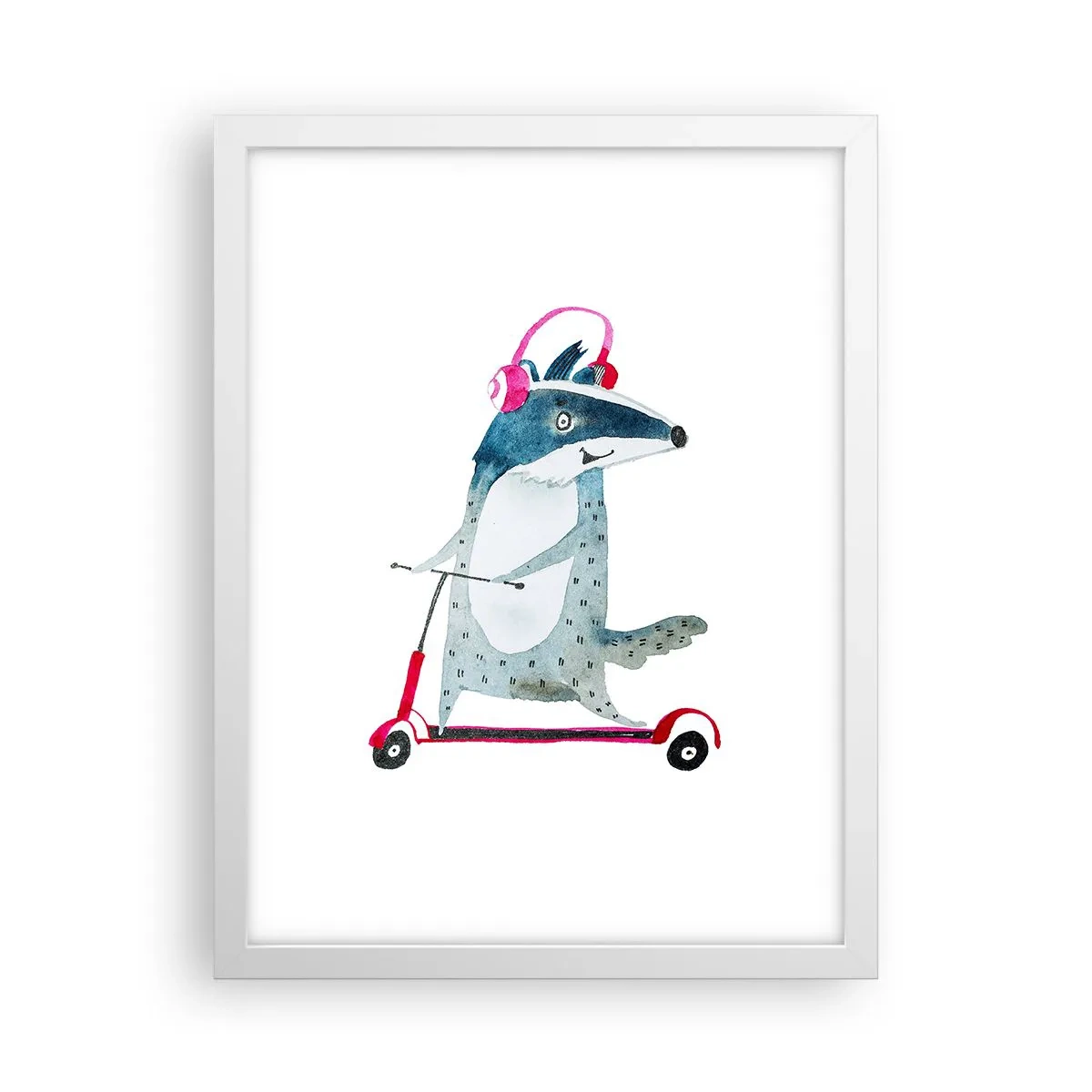 Poster in einem weißen Rahmen - Dachsfreude - 30x40 cm