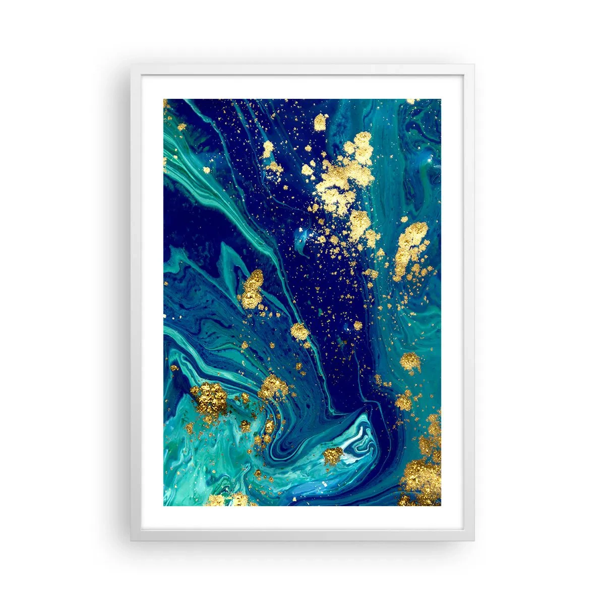 Poster in einem weißen Rahmen - Die Blütenblätter der Sonne - 50x70 cm
