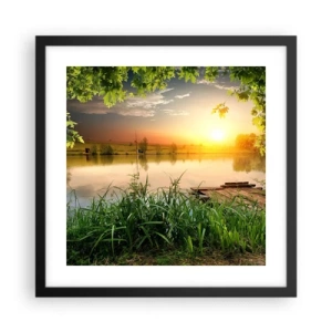 Poster in einem schwarzem Rahmen - Landschaft in einem grünen Rahmen - 40x40 cm