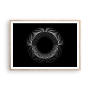 Poster in einem Rahmen aus heller Eiche - Schwarze Sonne - 100x70 cm