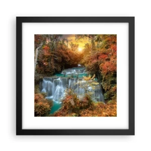 Poster in einem schwarzem Rahmen - Versteckter Schatz des Waldes - 30x30 cm