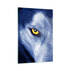 Glasbild - Bild auf glas - Der faszinierende Blick eines Wolfes - 50x70cm - Faszinierender Blick - Moderne Wanddekoration für Wohnzimmer und Schlafzimmer ARTTOR