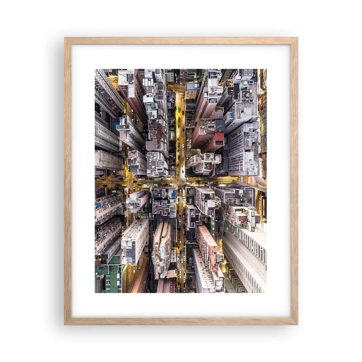 Poster in einem Rahmen aus heller Eiche - Grüße aus Hongkong - 40x50 cm