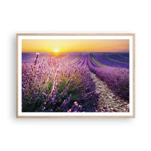 Poster in einem Rahmen aus heller Eiche - Duftende Kornfelder - 100x70 cm