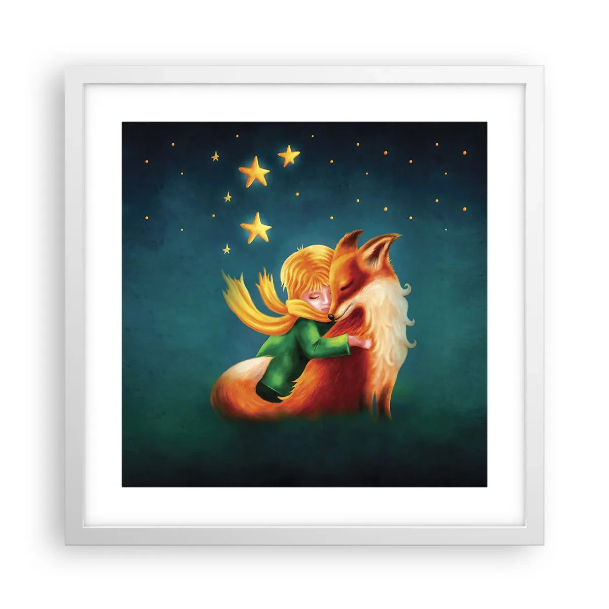 Poster in einem weißen Rahmen - Kleiner Prinz - 40x40 cm