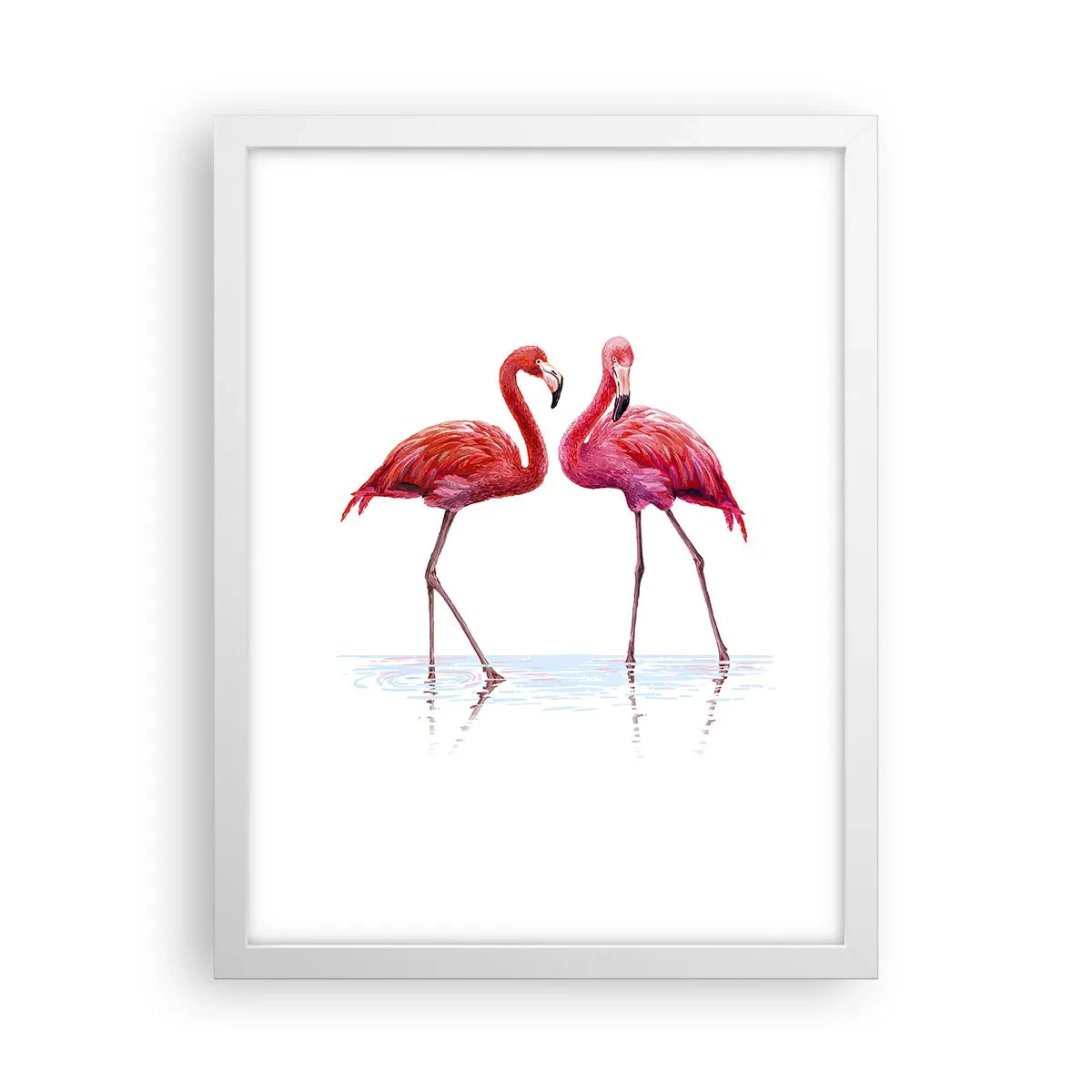 Poster in einem weißen Rahmen - Rosa randez-vous - 30x40 cm