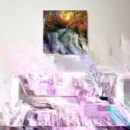 Wanduhr - Glasuhr - Versteckter Schatz des Waldes - 40x40 cm