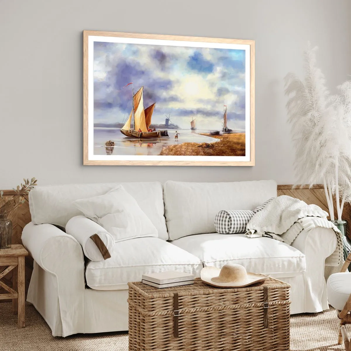 Poster in einem Rahmen aus heller Eiche - Die Rückkehr der Seeleute - 50x40 cm