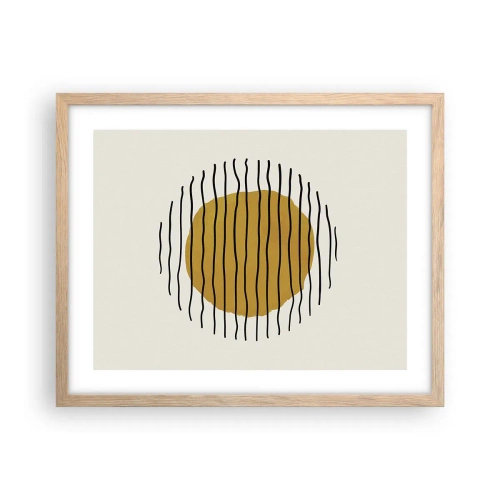 Poster in einem Rahmen aus heller Eiche - Abstraktion, die vor Hitze zittert - 50x40 cm