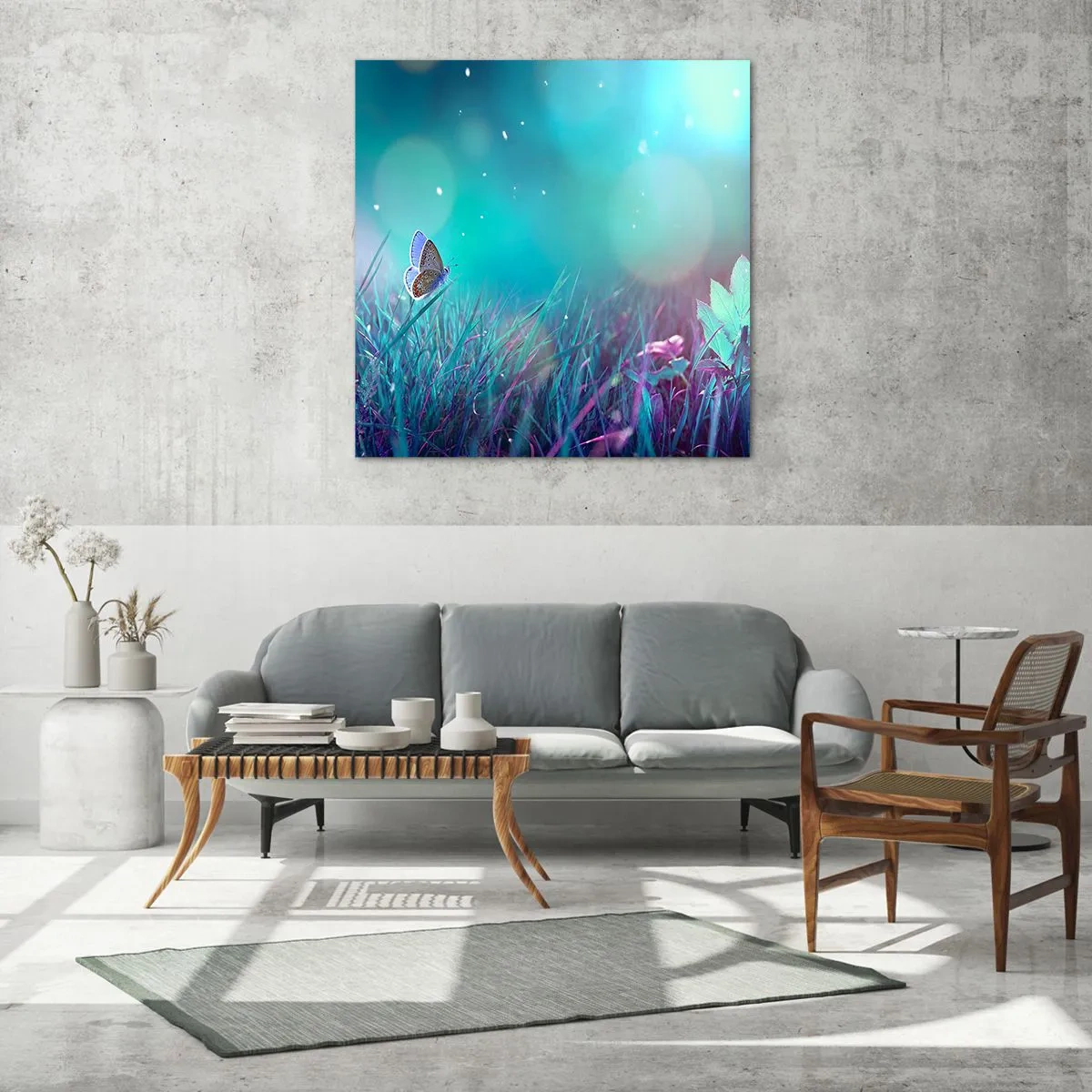 Glasbild - Bild auf glas - Das geheime Leben der Wiese - 40x40 cm