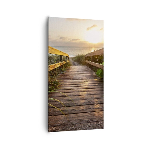 Bild auf Leinwand - Leinwandbild - Und direkt ans Ufer - 65x120 cm