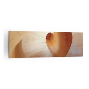 Bild auf Leinwand - Leinwandbild - Abstrakte Spirale in Holz- und Hellbrauntönen - 160x50cm - Architektonische Serpentine - Moderne Wanddekoration für Wohnzimmer und Schlafzimmer ARTTOR