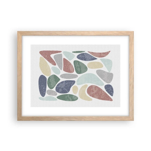 Poster in einem Rahmen aus heller Eiche - Mosaik aus pulverförmigen Farben - 40x30 cm