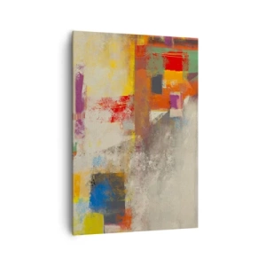 Bild auf Leinwand - Leinwandbild - Bunte Abstraktion mit geometrischen Formen - 70x100cm - Geometrie der Farben - Moderne Wanddekoration für Wohnzimmer und Schlafzimmer ARTTOR