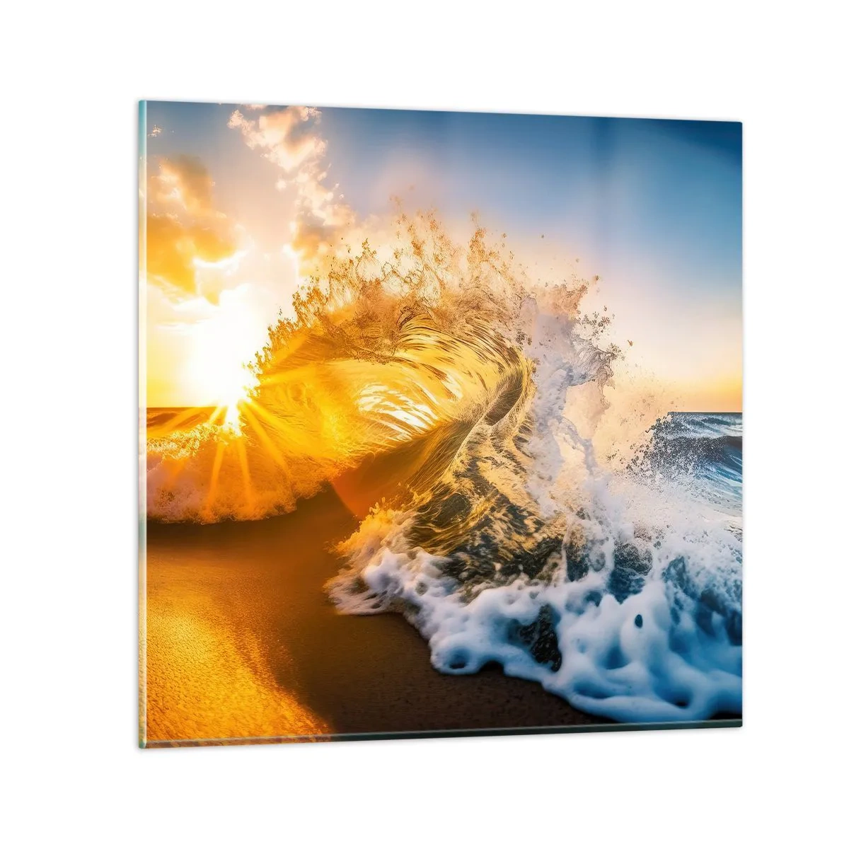 Glasbild - Bild auf glas - Spaß im Sand - 60x60 cm