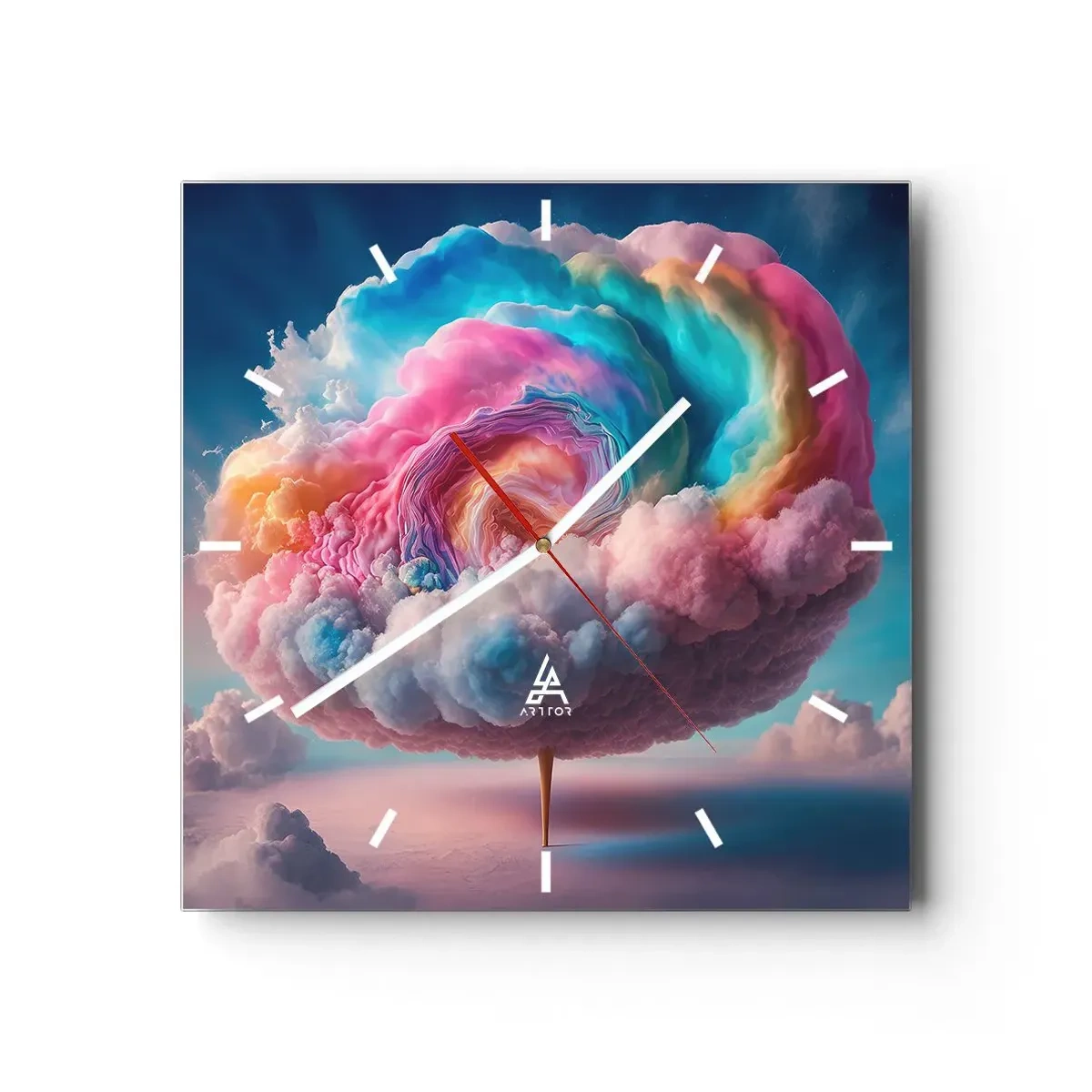 Wanduhr - Glasuhr - Traum von einem Vergnügungspark - 40x40 cm