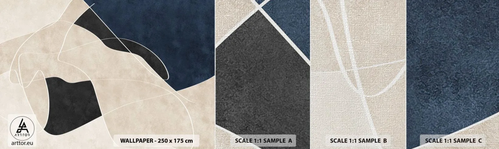 Fototapeten Muster Premium Canvas - Abstrakte Komposition – Farbkontrast - Modern, Abstraktion, Stück - 100x30 cm