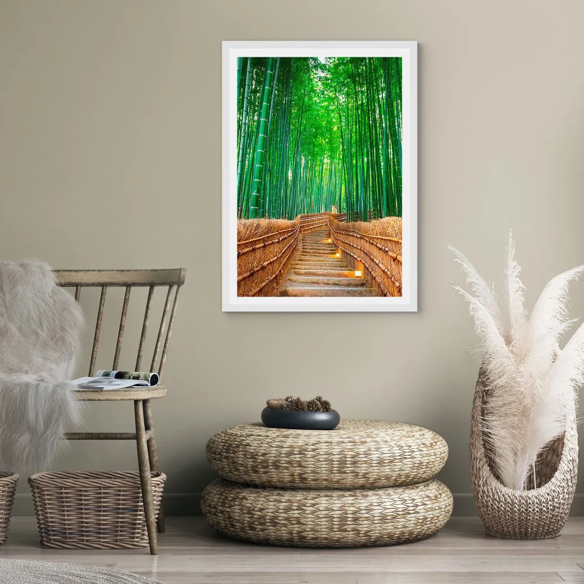 Poster in einem weißen Rahmen - Die Essenz der asiatischen Natur - 30x40 cm