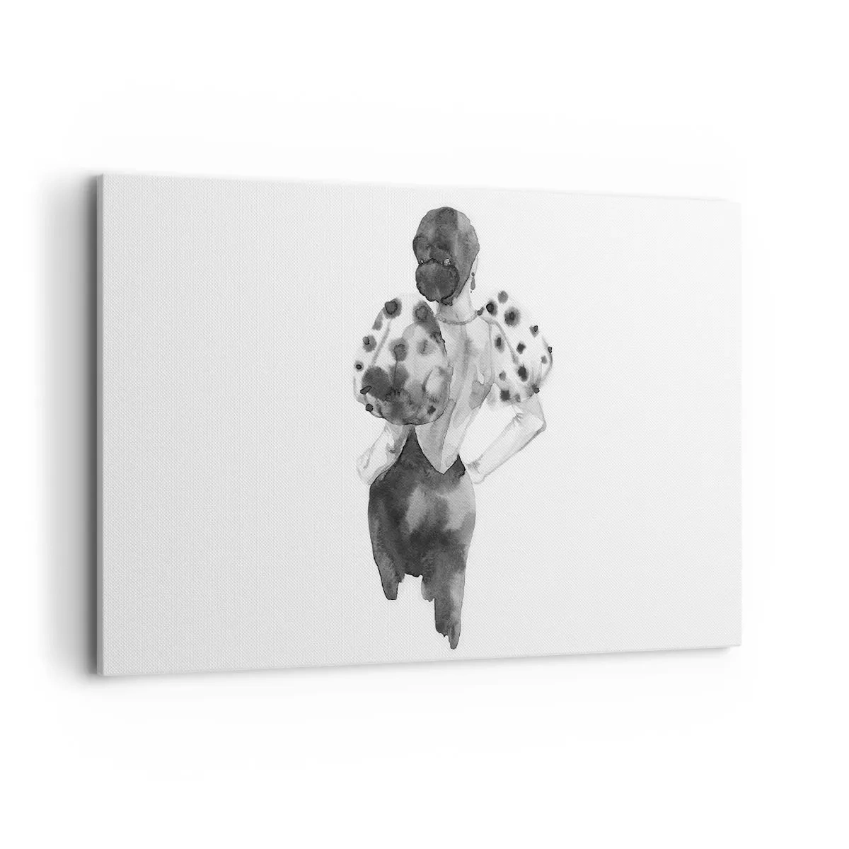 Bild auf Leinwand - Leinwandbild - Minimalistische Aquarellillustration einer Frau - 120x80cm - Sie ging direkt vorbei - Moderne Wanddekoration für Wohnzimmer und Schlafzimmer ARTTOR