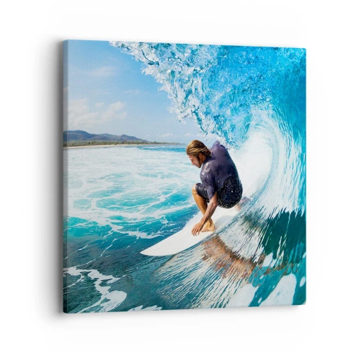 Bild auf Leinwand - Leinwandbild - Tanzen mit den Wellen - 40x40 cm