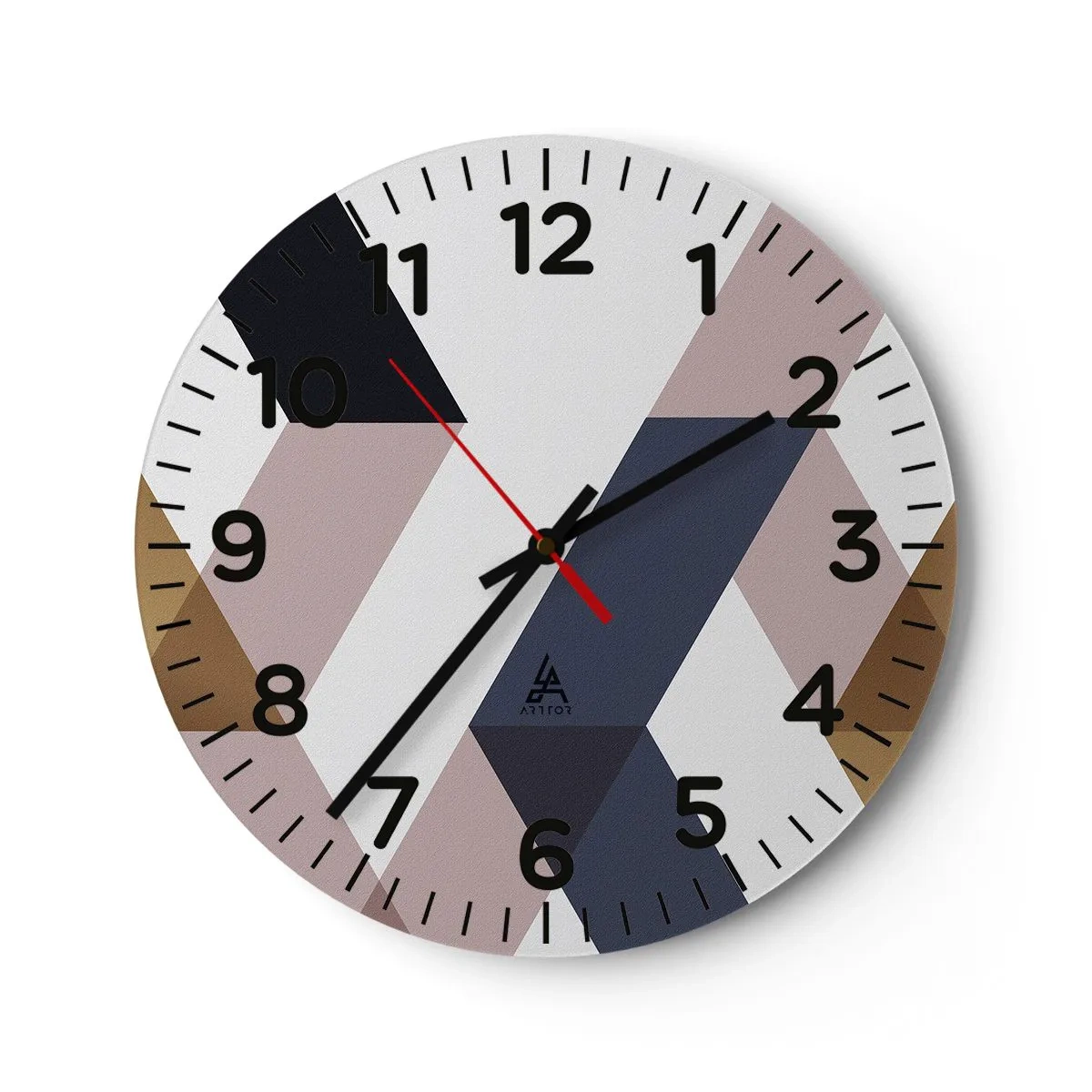 Wanduhr - Glasuhr - Ebenen und Winkel - 40x40 cm