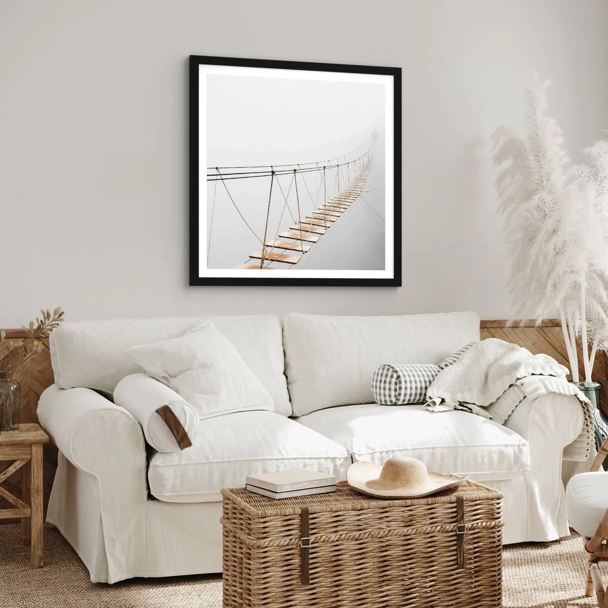 Poster in einem schwarzem Rahmen - Wohin wird es dich führen? - 60x60 cm