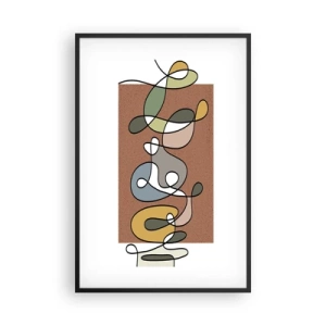 Poster in einem schwarzem Rahmen - Abstraktion, die ein Lächeln wert ist - 61x91 cm