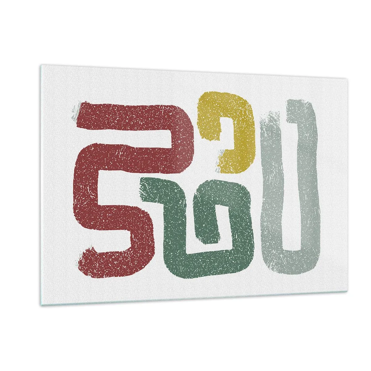 Glasbild - Bild auf glas - Bunte abstrakte Zeichen auf weißem Hintergrund - 120x80cm - In einer unbekannten Sprache - Moderne Wanddekoration für Wohnzimmer und Schlafzimmer ARTTOR