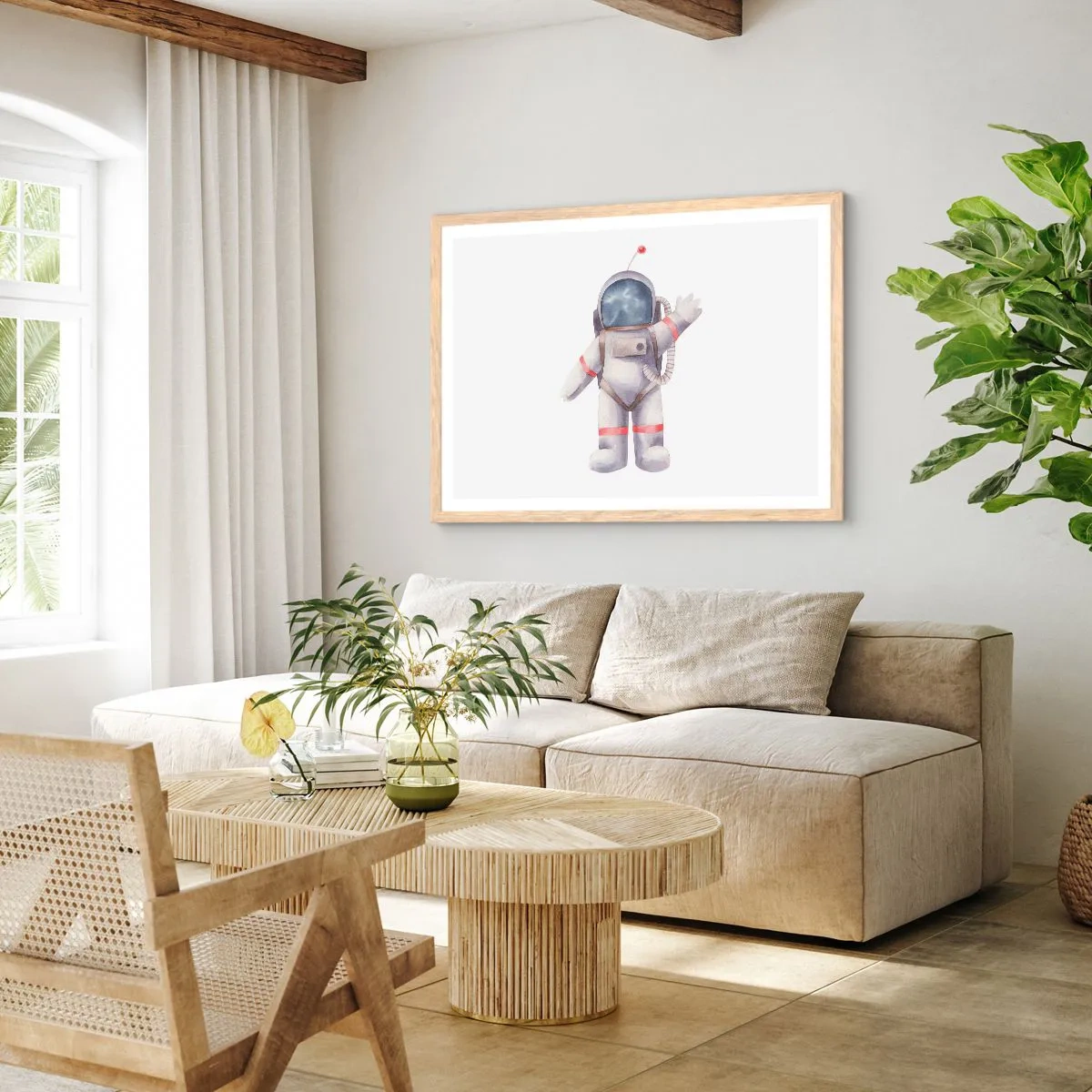 Poster in einem Rahmen aus heller Eiche - Bis dann! - 70x50 cm