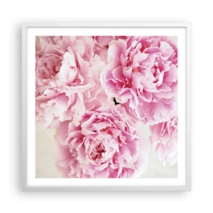 Poster in einem weißen Rahmen - In rosa Glamour - 60x60 cm