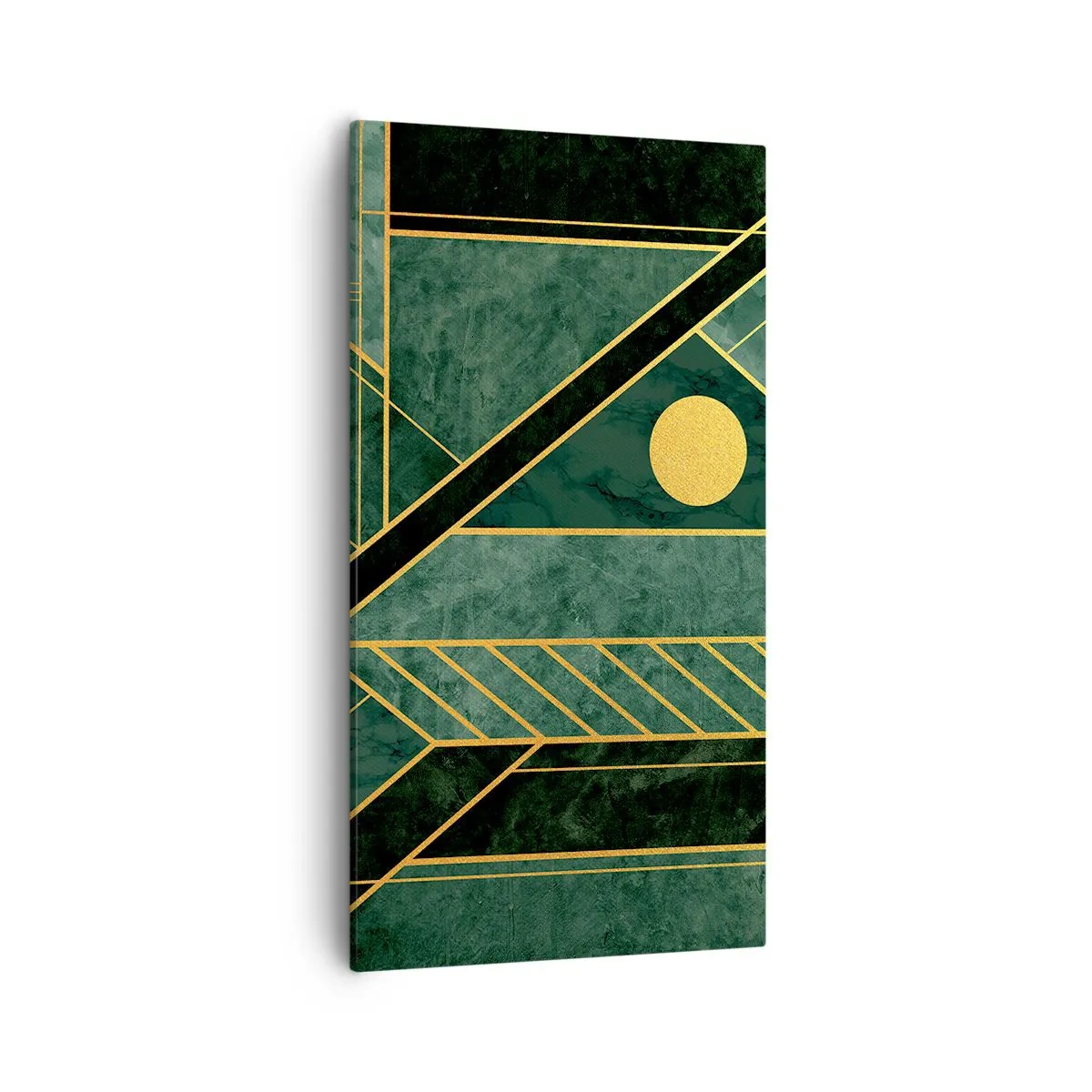 Bild auf Leinwand - Leinwandbild - Dynamik von Gold und Azurblau - 55x100 cm