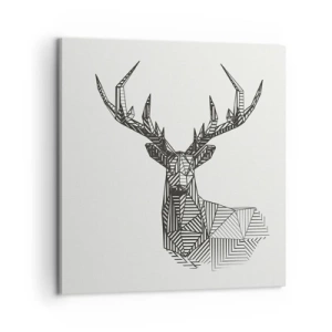 Bild auf Leinwand - Leinwandbild - Ein Hirsch im kubistischen Stil - 60x60 cm